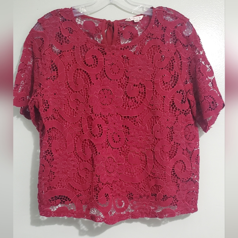 Nanette Lepore red lace top